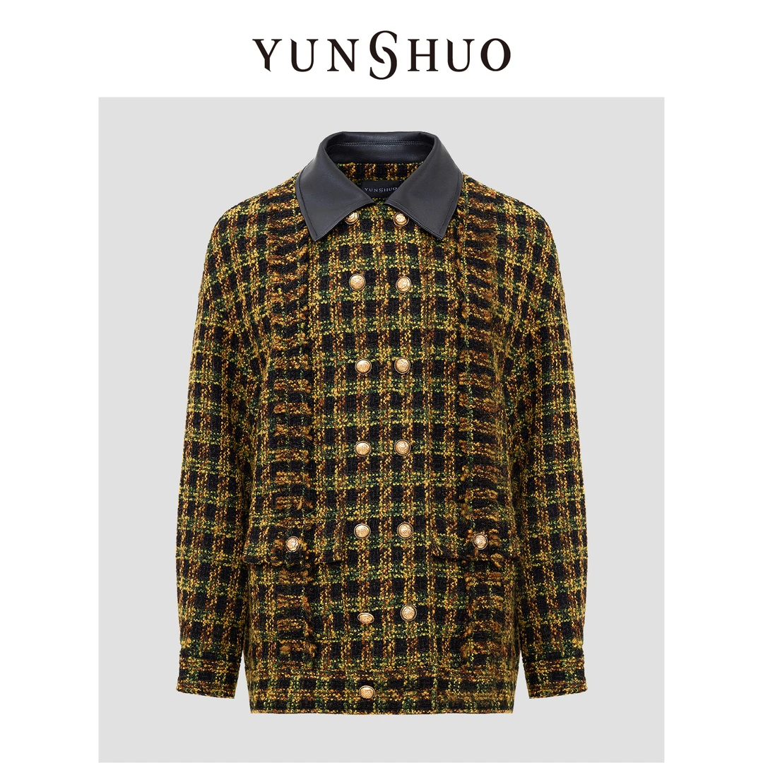 【雅丹风】允硕秋冬新品时尚小香风休闲气质拼色外套456148
