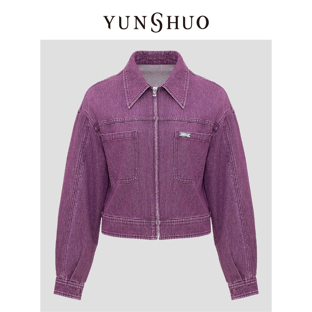 「流浪丹宁」允硕2024秋季新品拉链气质休闲简约牛仔外套455449