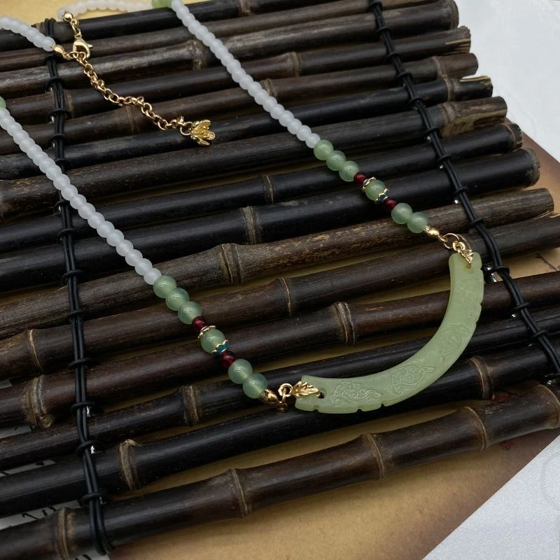 铁合金玻璃项链 古风项链汉服软璎珞复古配饰品