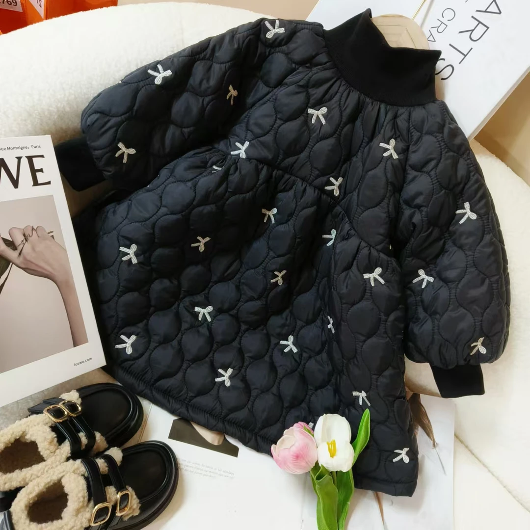 女童长袖连衣裙秋冬裙子新款儿童装夹棉加厚保暖小女孩蓬蓬公主裙