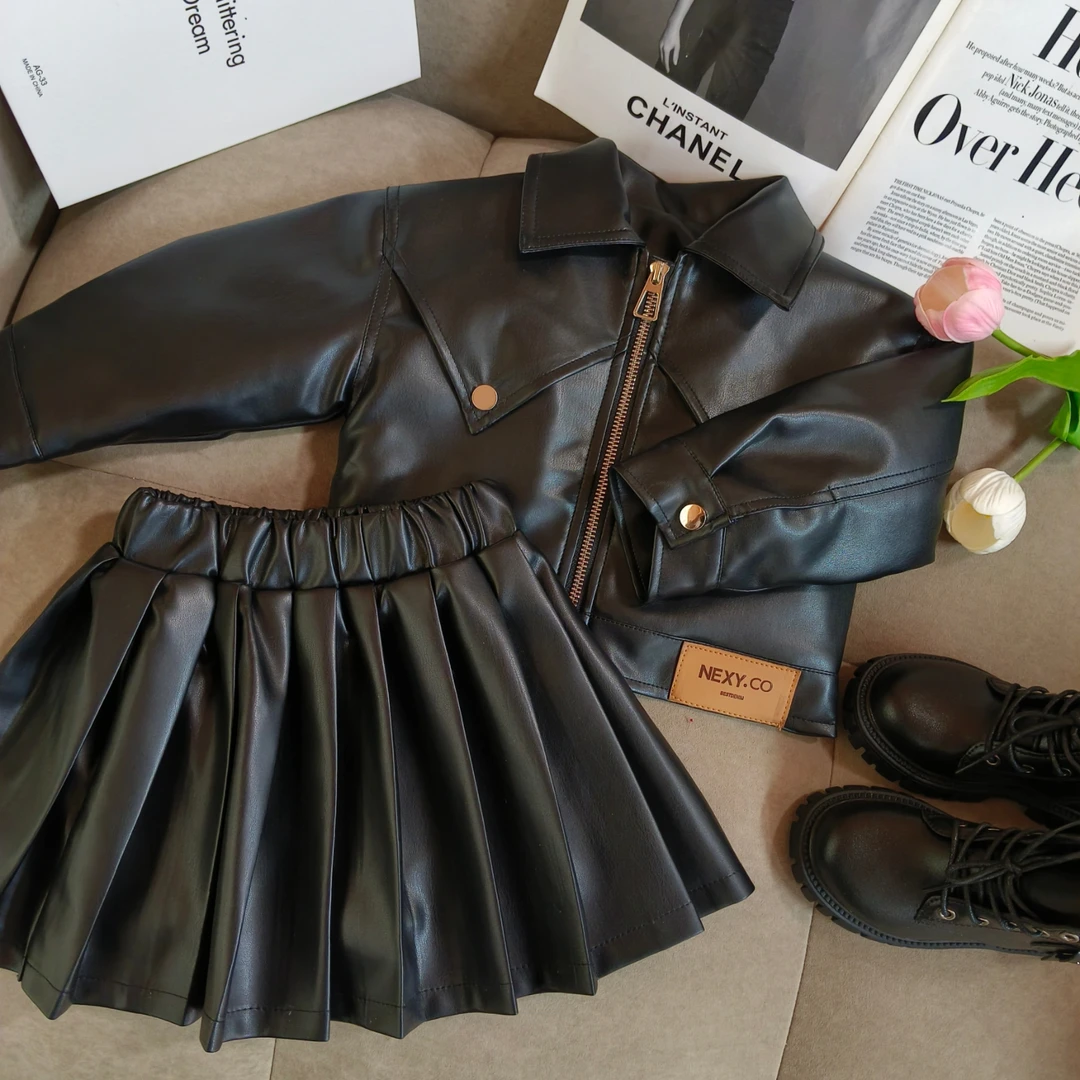 女童皮衣外套2024春秋季新款韩版潮酷休闲夹克儿童洋气机车服上衣