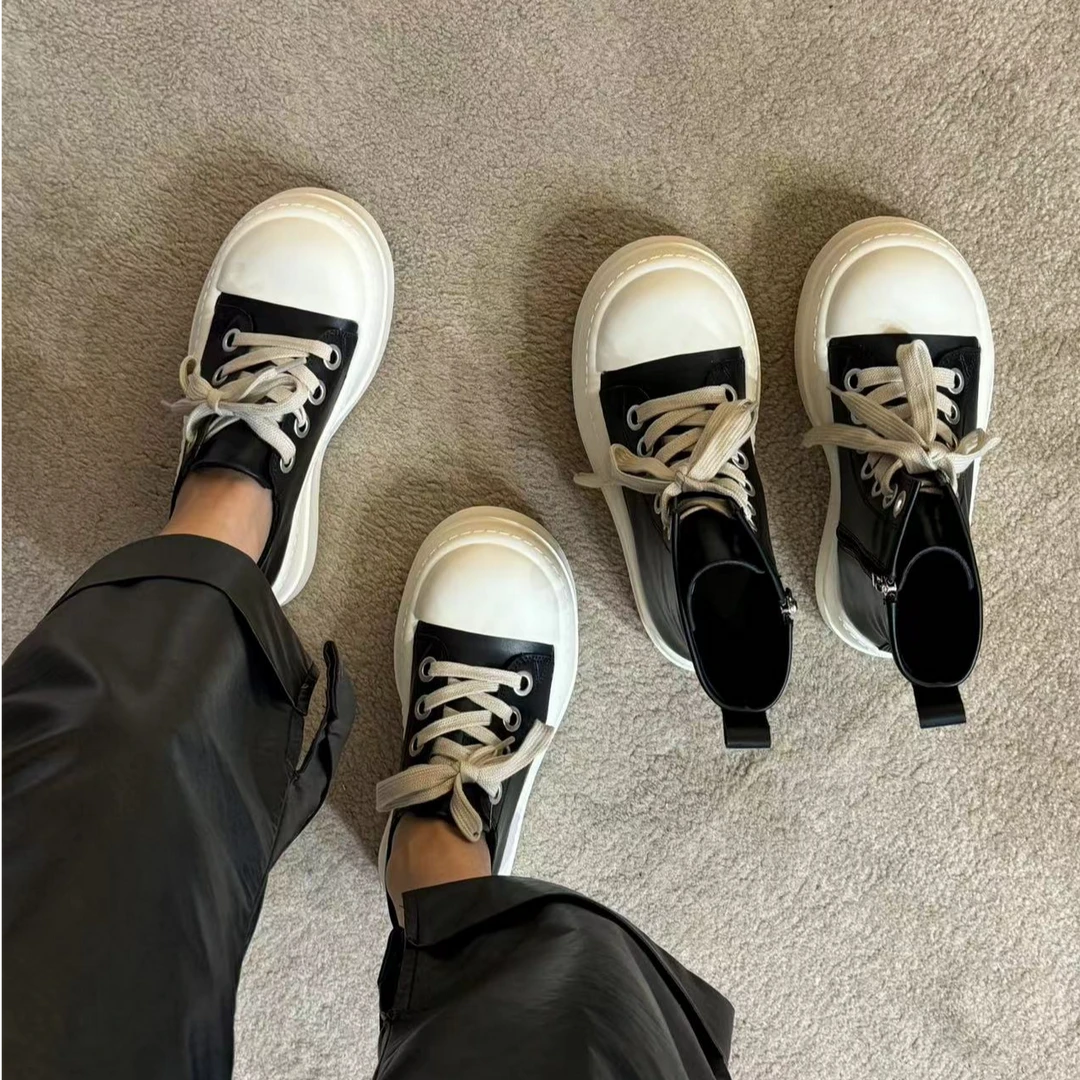 唐小肉潮搭大头鞋拼接增高6cm显瘦百搭圆头舒适休闲风加绒185-2/5