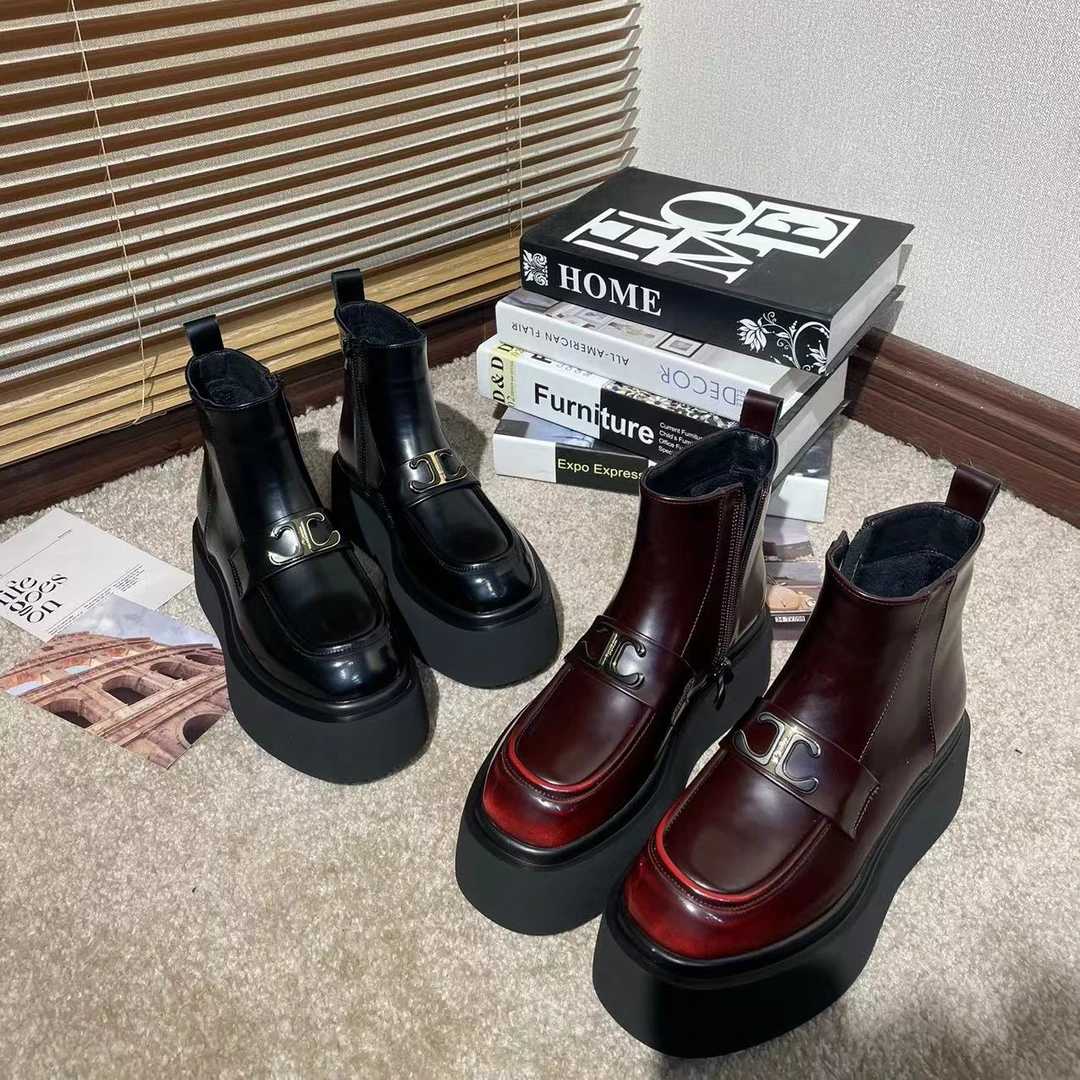 唐小肉潮搭英伦风靴子早春 新款 复古短靴街头帅气百搭加绒6865-2