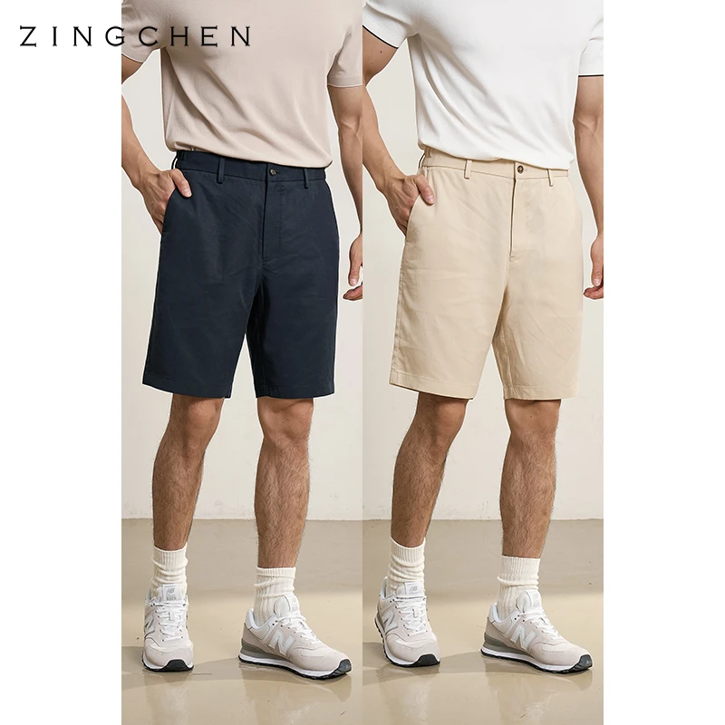 【自然肌理感面料】ZINGHEN男士弹力腰抗皱耐磨短裤 休闲五分裤
