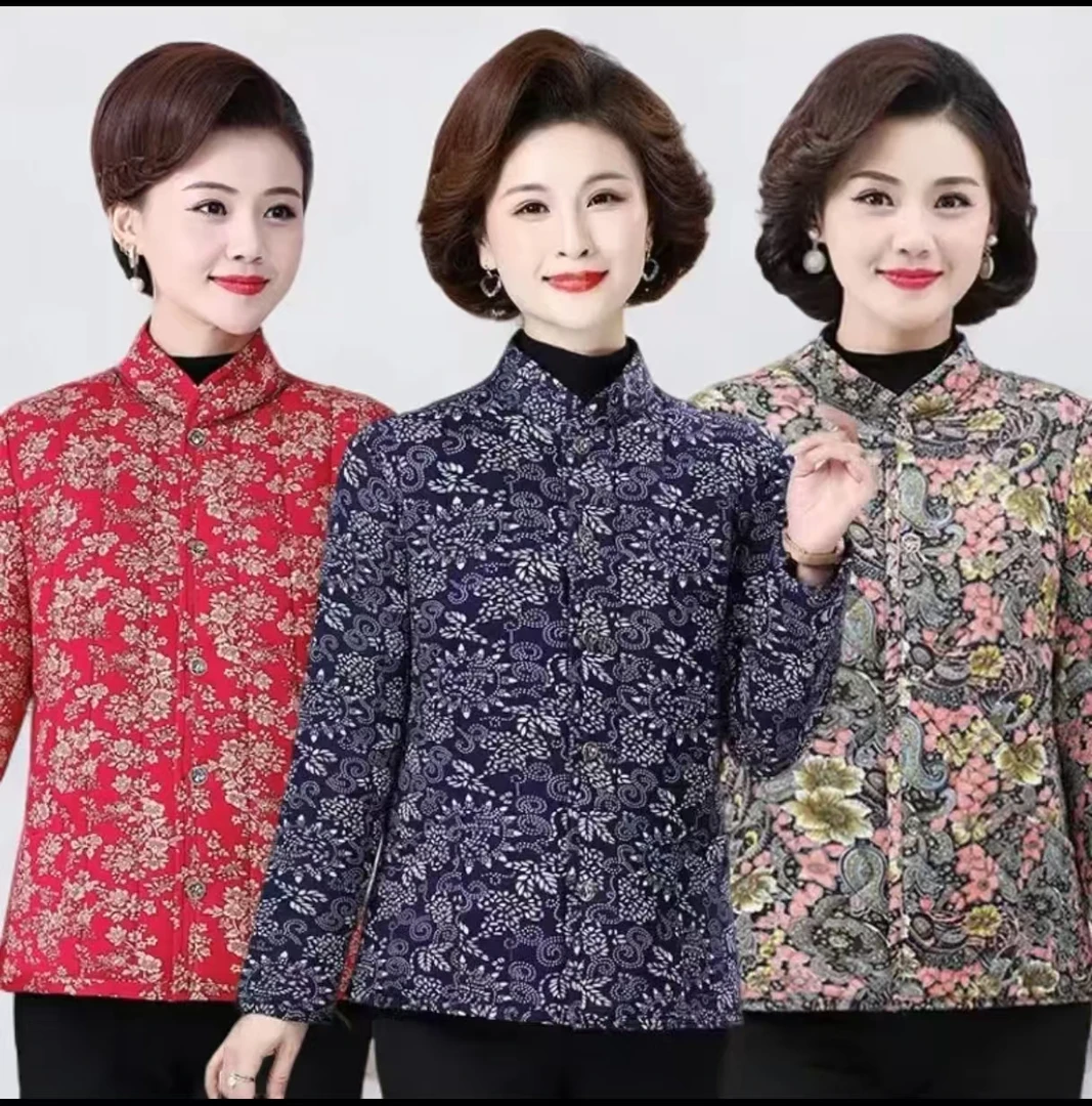 【爆品推荐】妈妈棉袄中老年女士花棉袄棉袄碎花棉袄百搭妈妈装