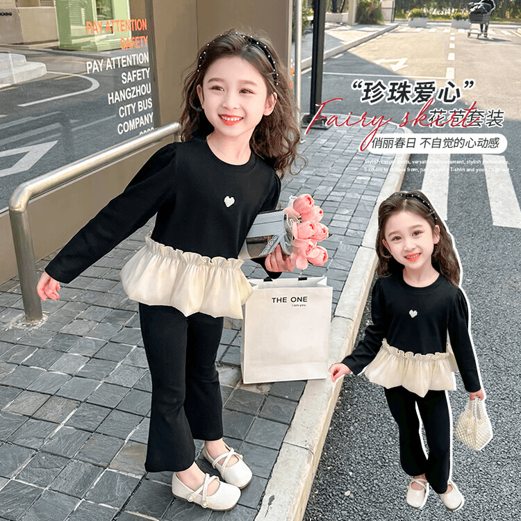 女童春装套装2024新款儿童装网红洋气运动宝宝春季时髦炸街两件套