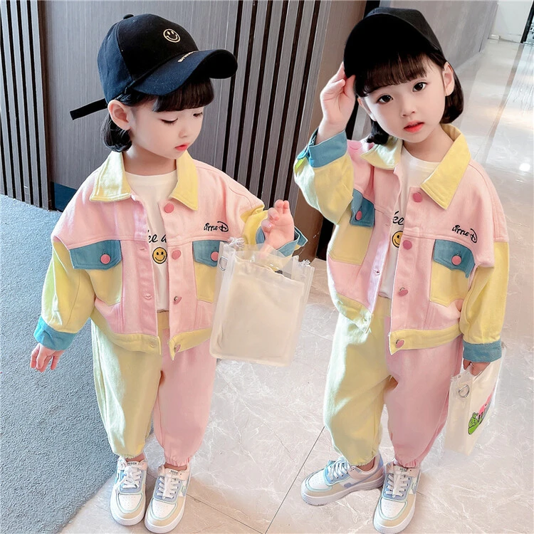 春季潮牌服装新款洋气时髦女宝宝春秋款小童女童秋款套装衣服儿童