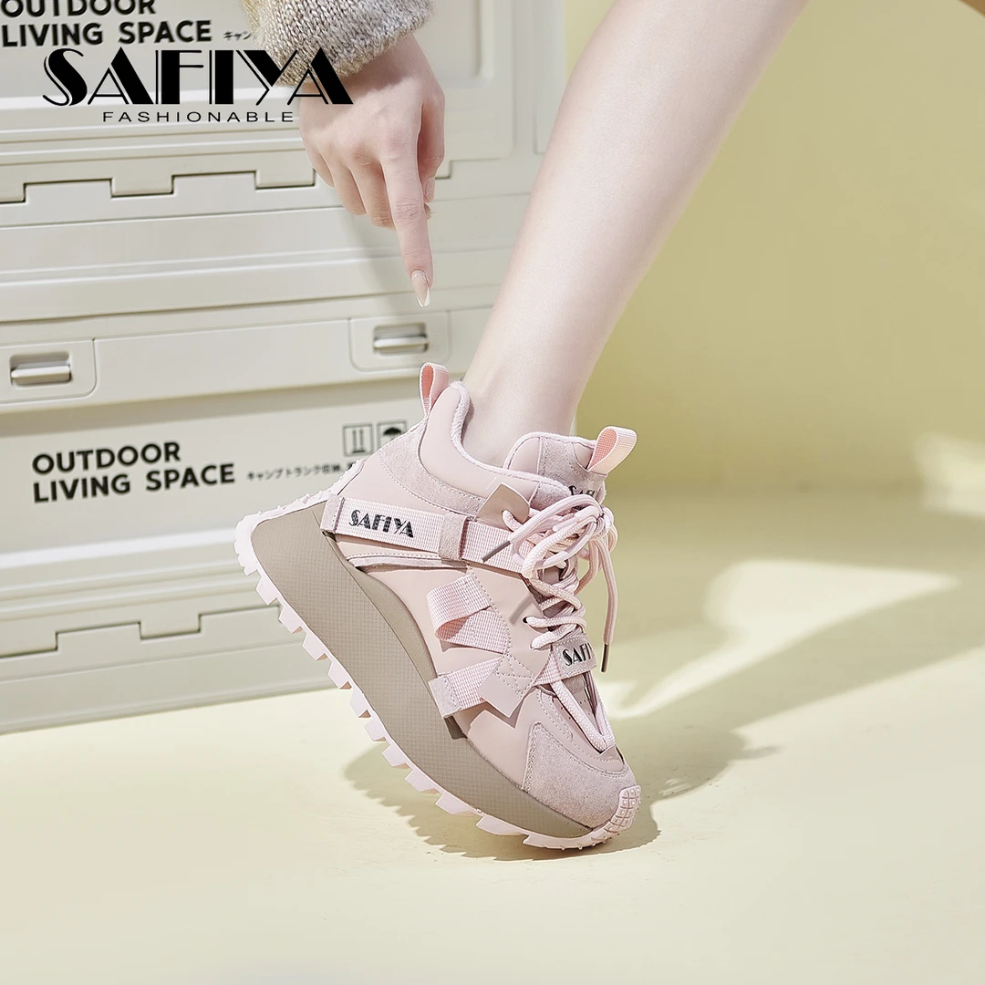 索菲娅Safiya2023冬季新款厚底加绒保暖时尚休闲老爹鞋SF34118B55