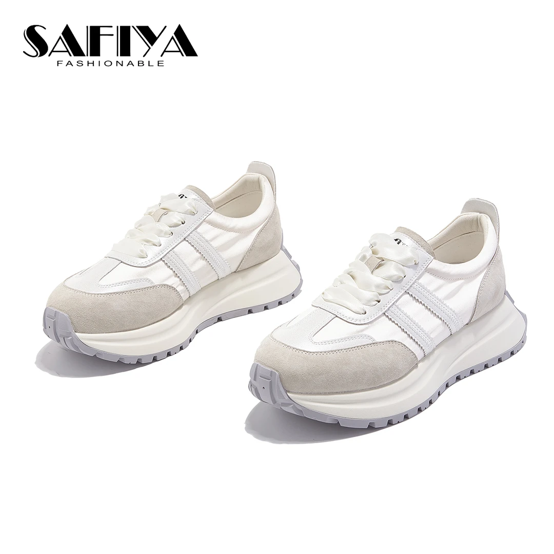 索菲娅Safiya2024夏季新款系带运动时尚休闲鞋小白鞋女SF42111B83