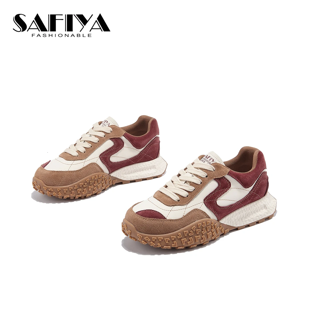 索菲娅Safiya2024新款时尚运动休闲轻便增高系带鞋女鞋SF43111D29