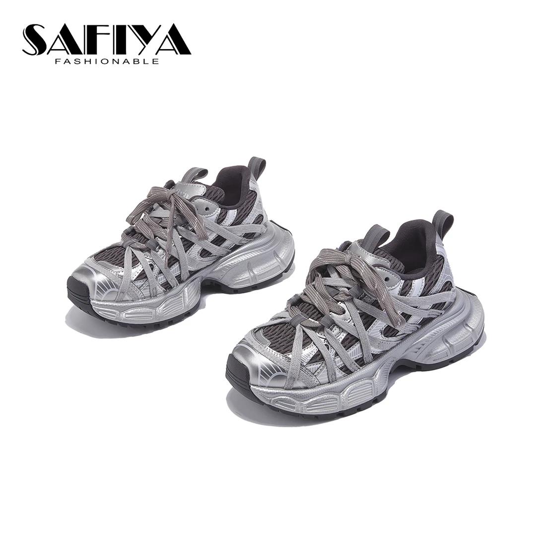 索菲娅Safiya2024新款潮流运动休闲厚底增高老爹鞋女鞋SF43111C62