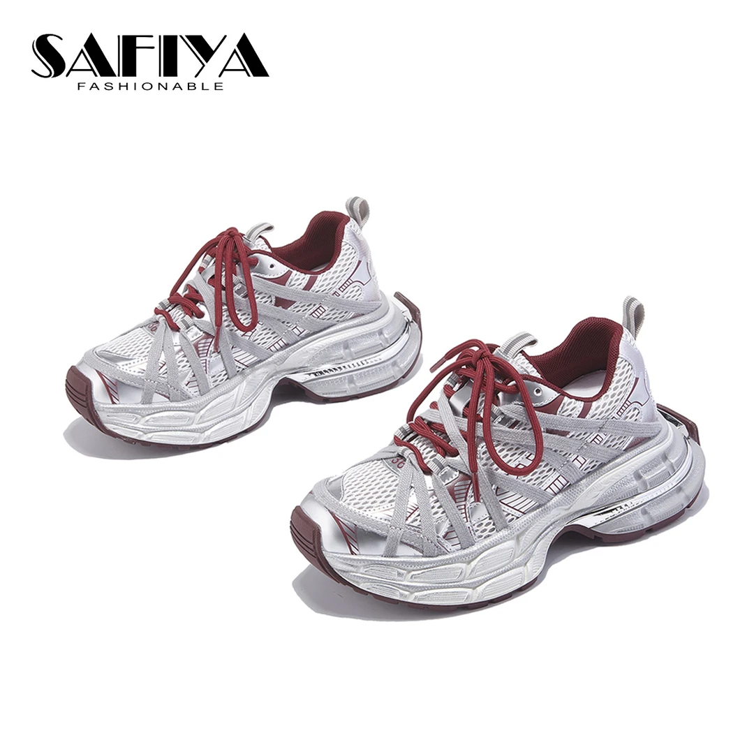 索菲娅Safiya2024新款时尚休闲厚底增高老爹鞋女鞋SF43111C61