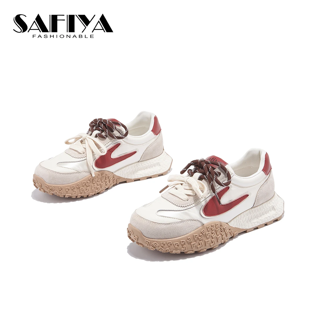 索菲娅Safiya2024新款时尚百搭休闲系带轻便增高鞋女鞋SF43111D36