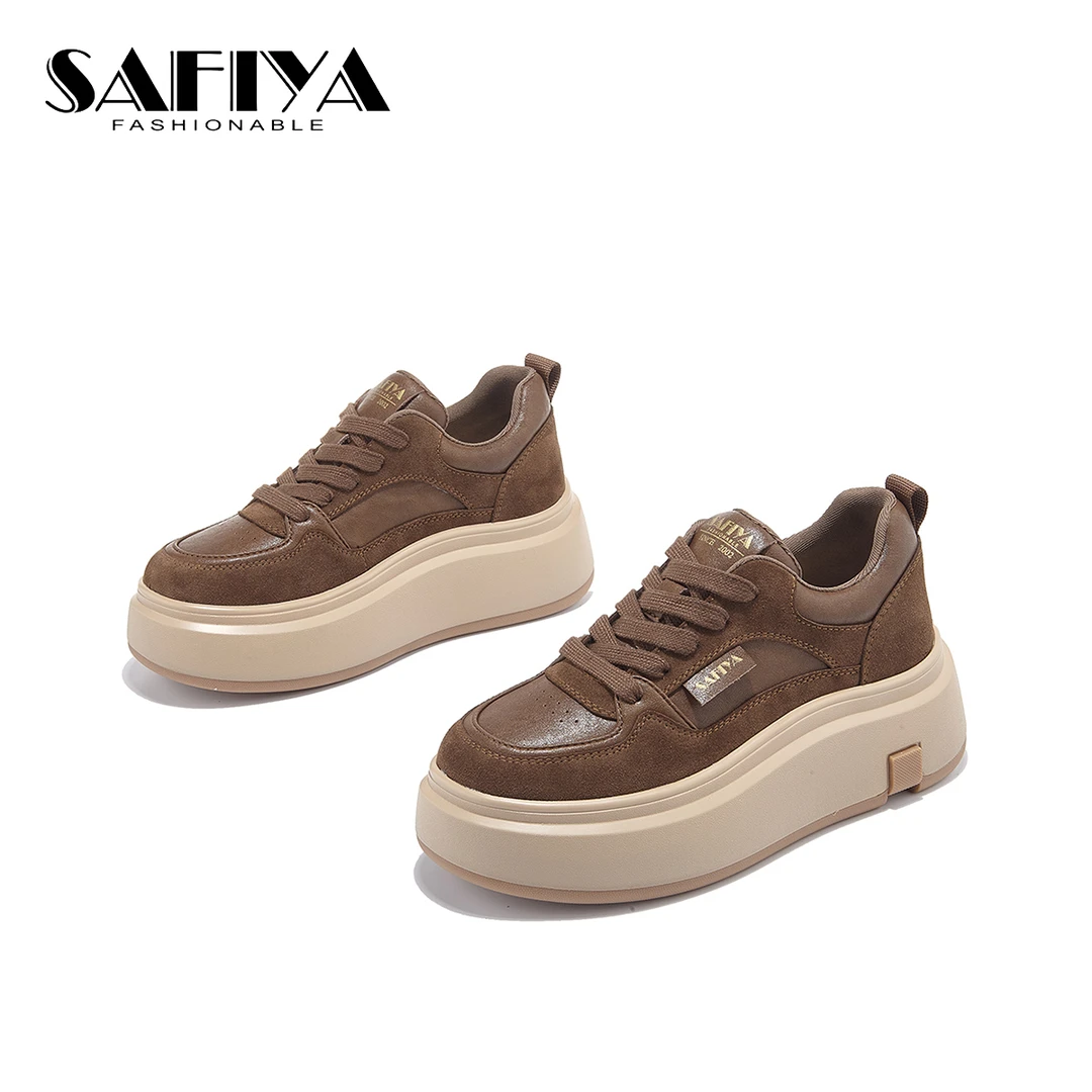 索菲娅Safiya2024秋季新款低帮系带圆头百搭时尚休闲鞋SF43112B42