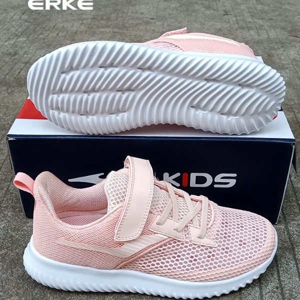 鸿星尔女中大童魔术贴跑步鞋舒适夏季透气网面轻便缓震女童缓震男