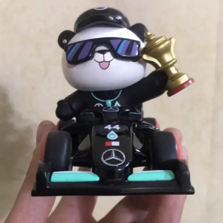 正品散货 奔驰F1赛车汽车模型卡通潮玩 经典收藏摆件玩具带人偶