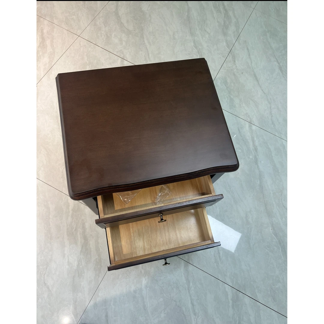 美式轻奢抽屉式储物柜复古主卧床头柜客厅家用收纳柜简约床边柜