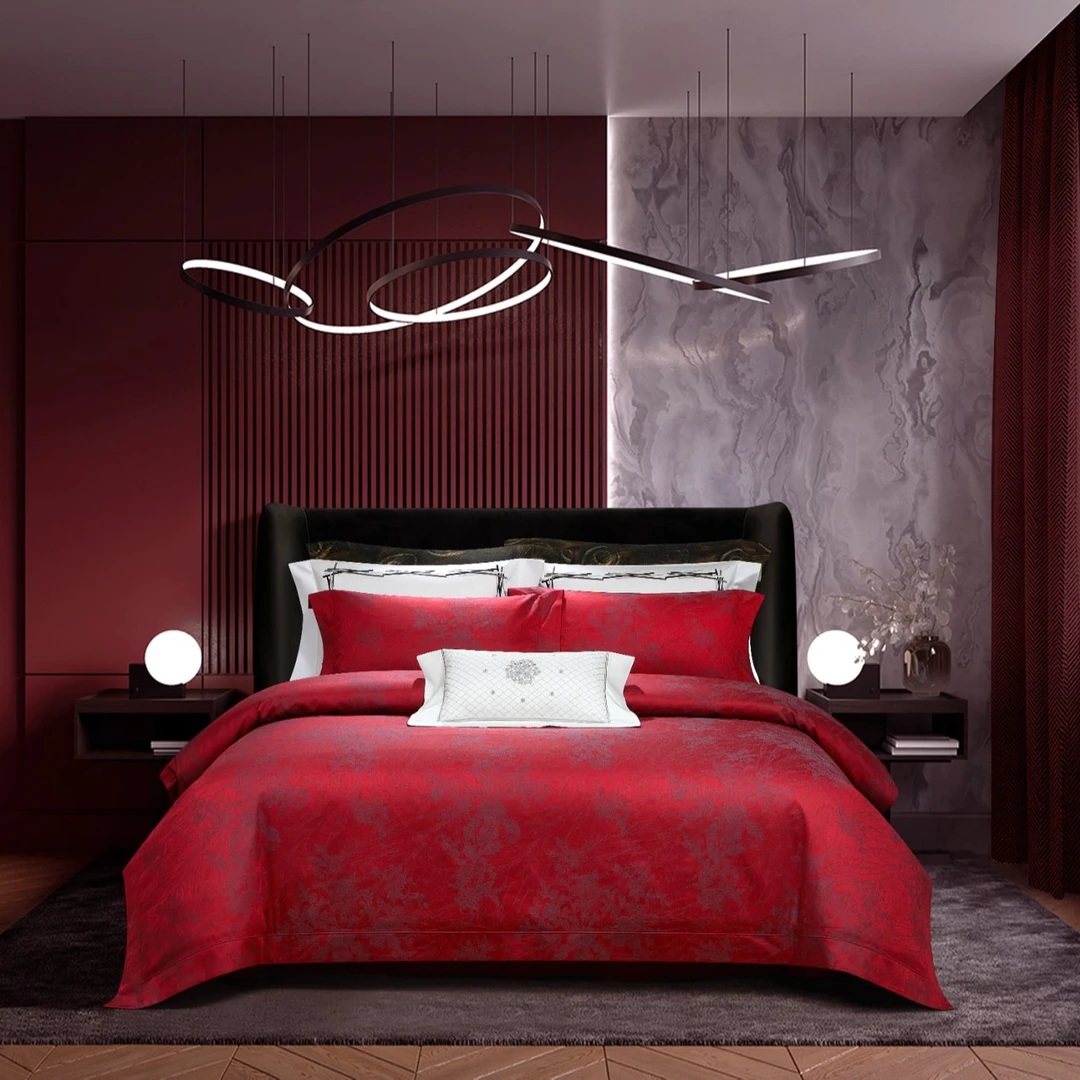 Vurtanvo200s匹马棉升级面料提花顶奢高端意式婚庆床上四件套