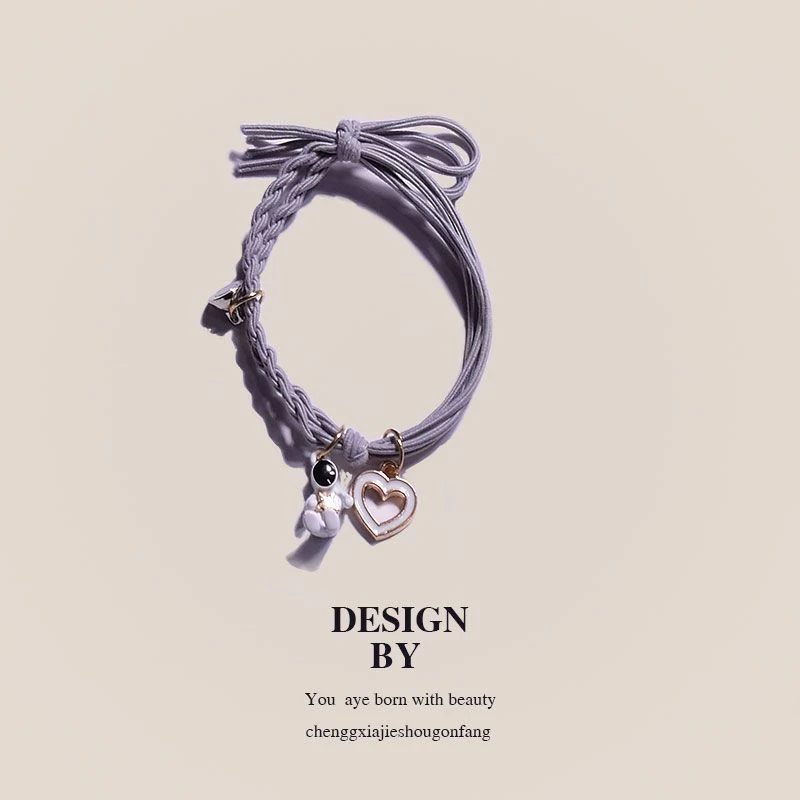 锌合金布艺手链 宇航员情侣手链闺蜜小皮筋送男朋友相吸编织简约