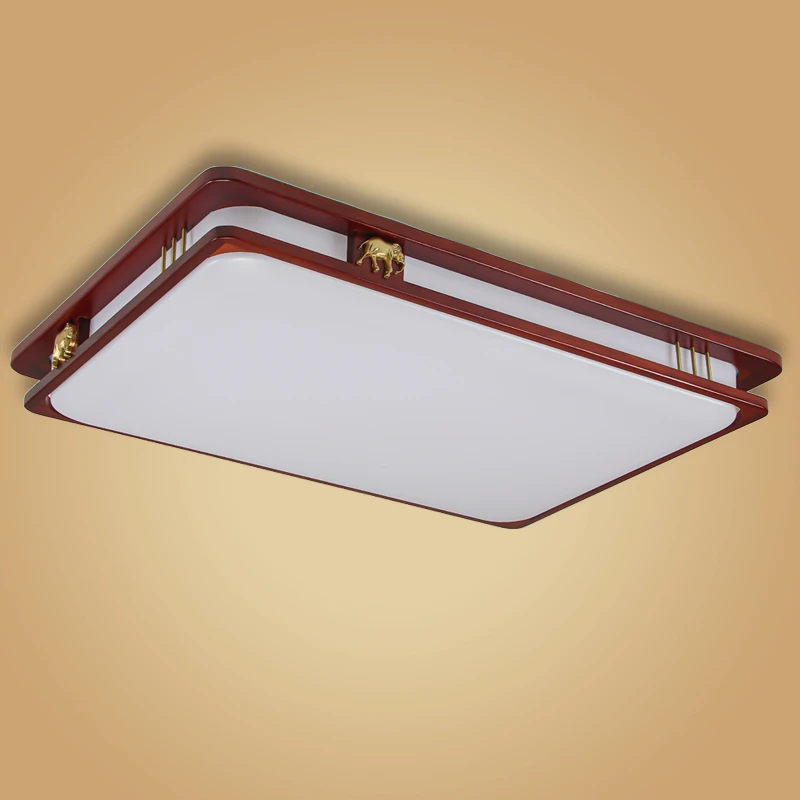 2022款海棠木新中式薄款实木灯简约卧室餐厅客厅led吸顶灯-301