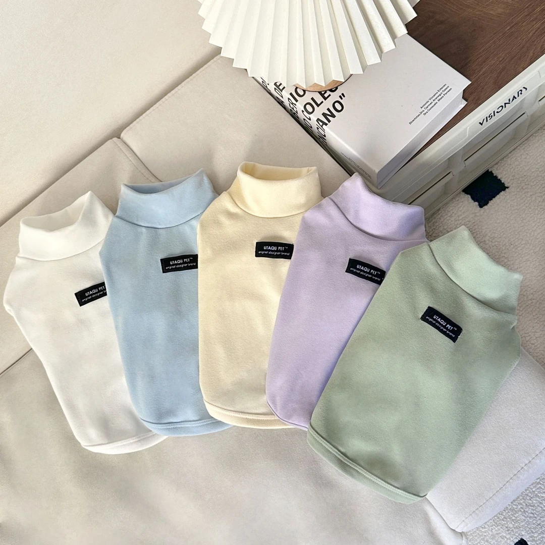 宠物衣服德绒打底狗狗半高领猫咪家居服比熊泰迪雪纳瑞马尔济斯