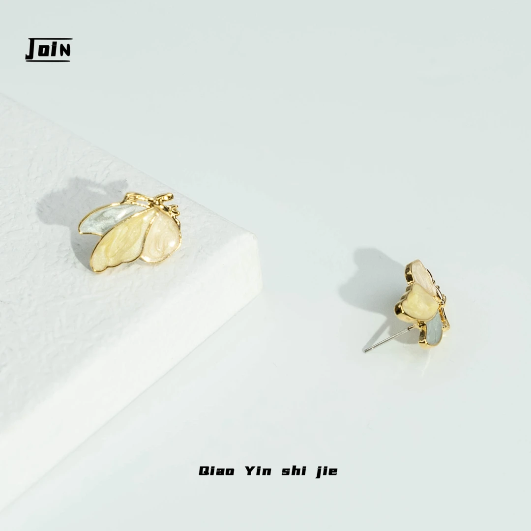 铜合金耳饰 QY1005【星河赴梦】气质甜美蝴蝶耳钉