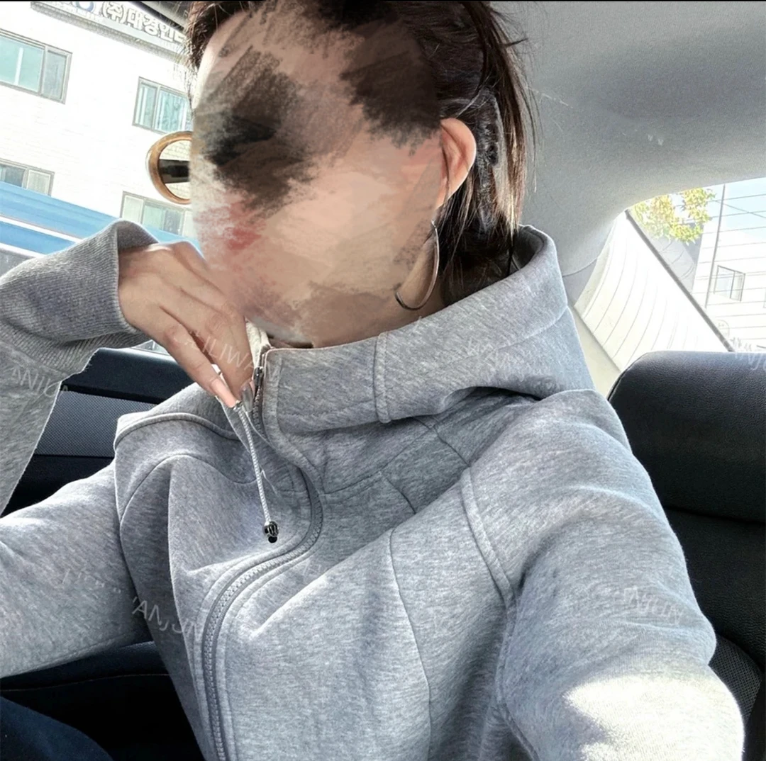 婉君【加绒lulu】【加绒加厚】2024冬季新款厚款连帽拉链ins卫衣外套