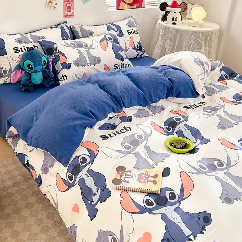 迪士尼款卡通史迪奇被罩150x200cm学生宿舍女孩床品单人被套儿童