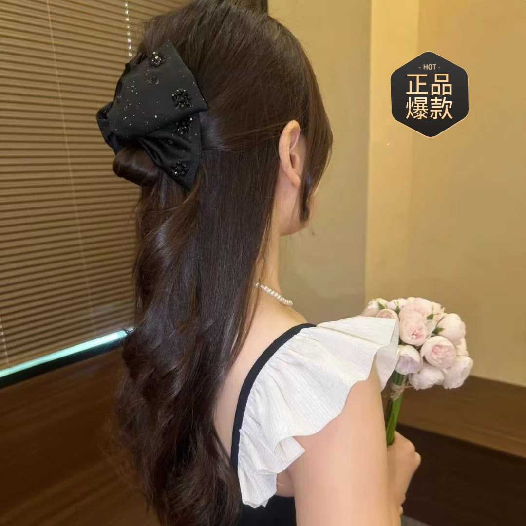 轻奢风缎面星语抓夹女高级感气质新款低马尾夹后脑勺显发量头饰发