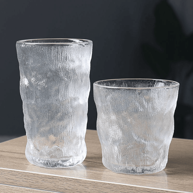 【新店宠粉福利】冰川纹玻璃杯子ins喝女果汁饮料啤酒杯喝咖啡矮