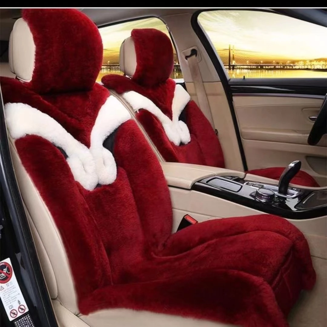 冬季短毛坐垫花型全车六件套皮毛一体