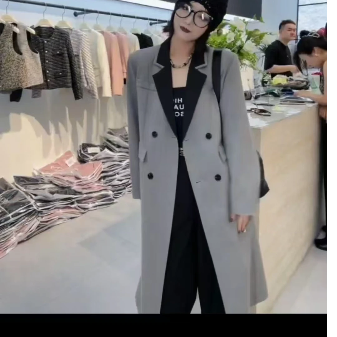 2024新款长款西装外套气质百搭轻奢时尚