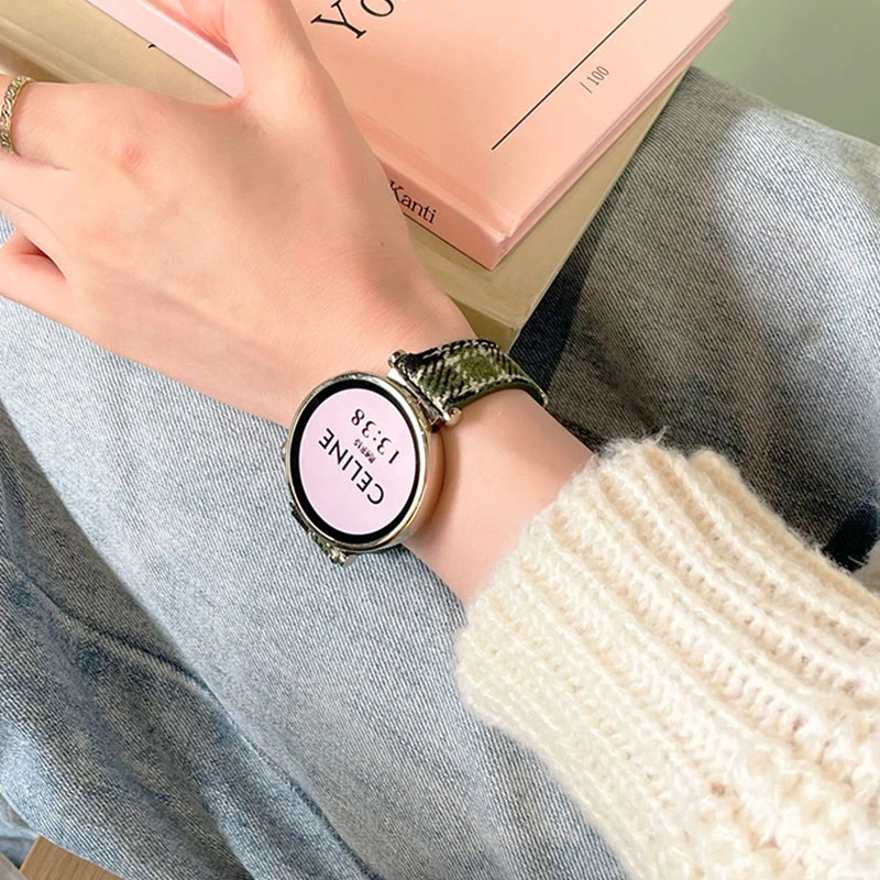 适用华为gt4表带秋冬款毛呢GT3智能watch4pro新款watch3格纹真皮