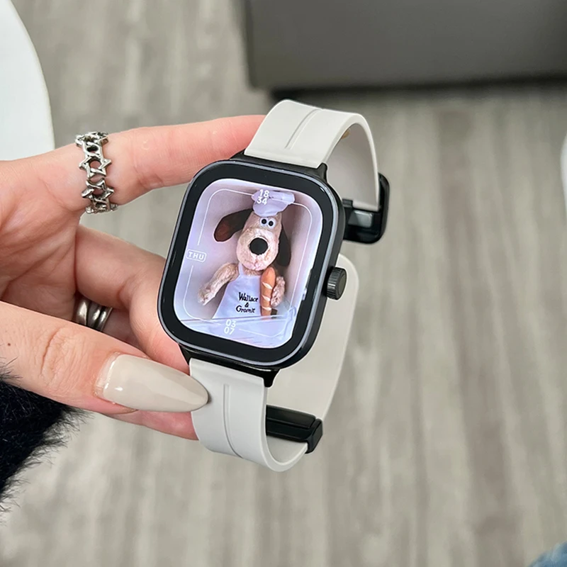 适用红米watch4手表方扣折叠磁吸硅胶表带小米redmiwatch4/3/2