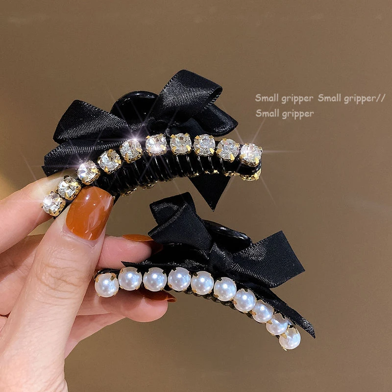 小香风发夹蝴蝶结ins水钻刘海抓夹女网红头饰发卡气质发夹鲨鱼夹