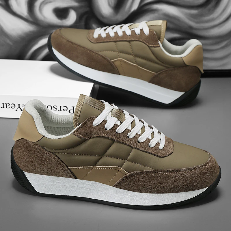 阿甘男鞋新款时尚百搭休闲鞋厚底舒适高级感跑步运动板鞋男士潮鞋