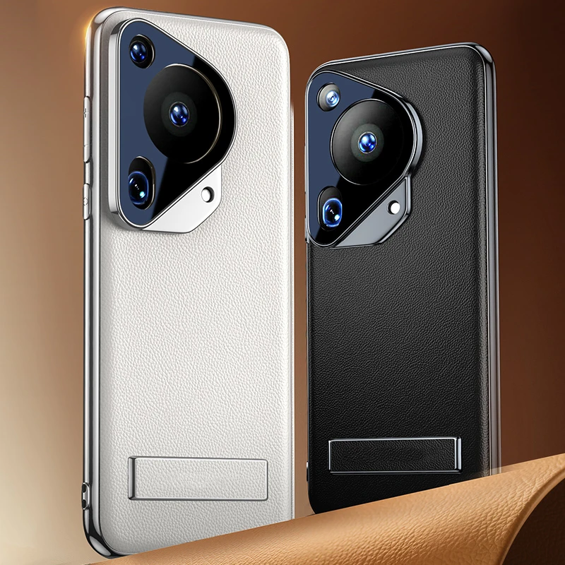 适用华为Pura70Ultra手机壳磁吸新款真皮p70pro+镜头全包防摔支架