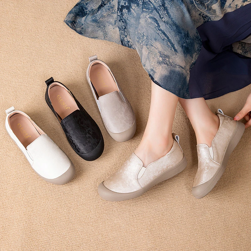 9288春季新款妈妈鞋中老年百搭复古单鞋软底软面耐磨防滑舒适女鞋