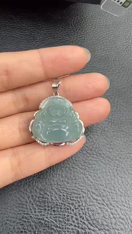 【闪购商品】翡翠颈饰银S925镶嵌翡翠佛公