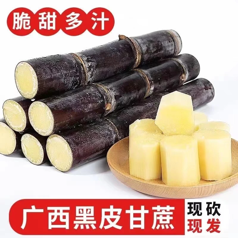 广西黑皮甘蔗新鲜现砍5斤9斤箱装孕妇水果应季脆甜榨汁精选中段