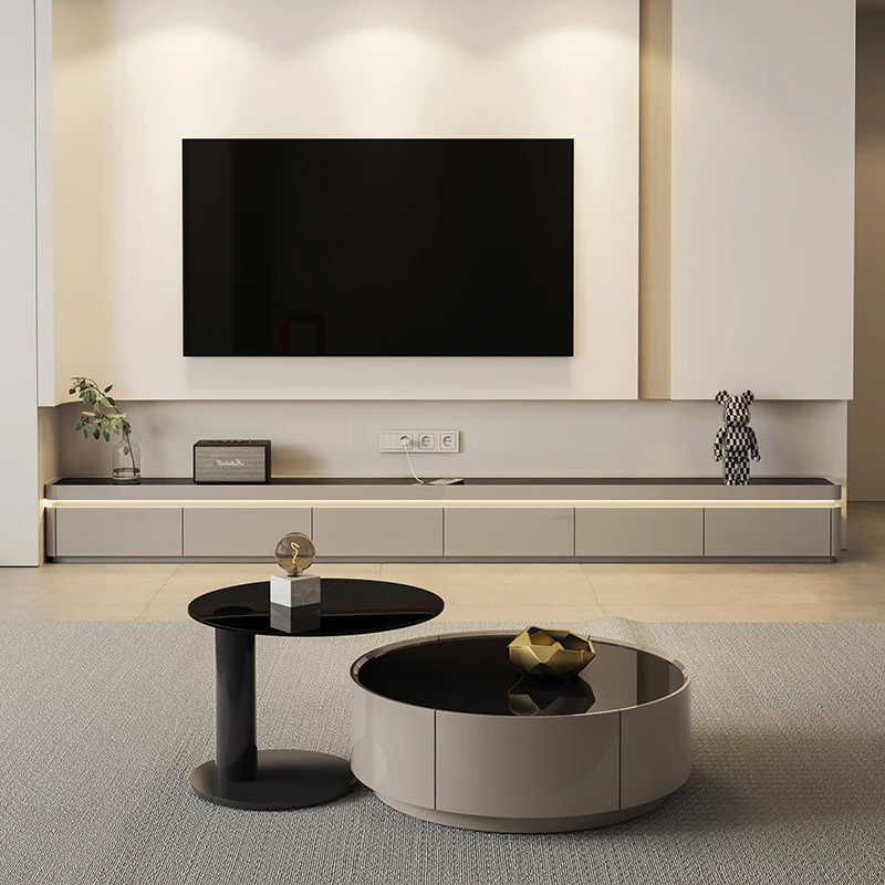 落地电视机柜简约氛围感电视柜轻奢高档客厅家用百搭客厅收纳