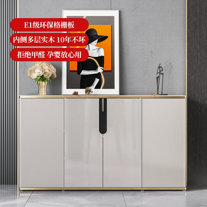 轻奢餐边柜超薄25cm客厅沙发靠背现代简约家用实木岩板置物柜极简