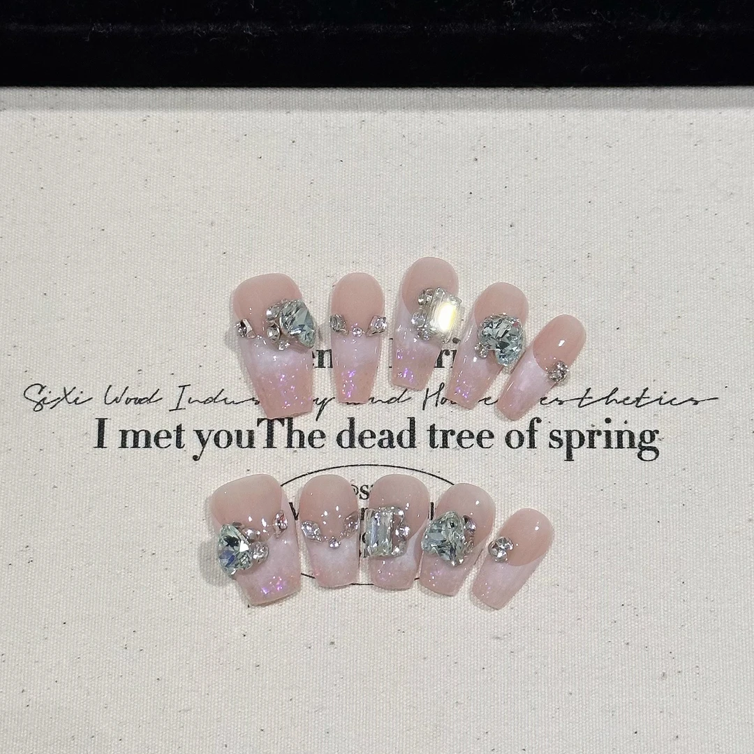 十三月【罗曼蒂克】孤品·四季日常百搭爆闪堆钻高质感手工穿戴甲