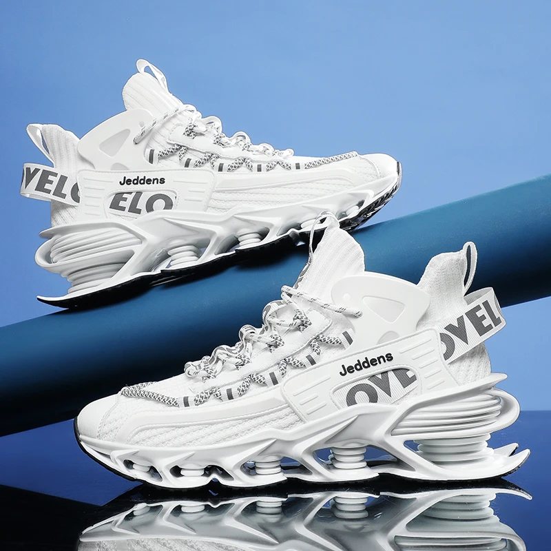 策尊2024新款高弹飞织增高运动鞋TPU弹力耐磨鞋底休闲高档男鞋