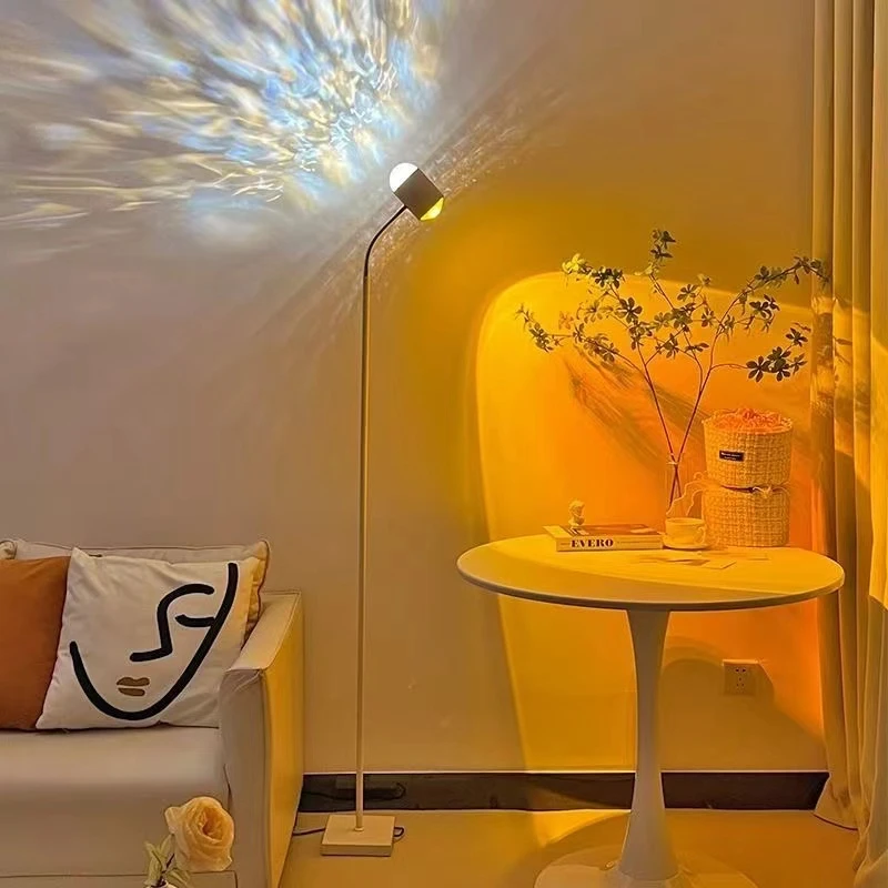 水波纹氛围灯日落灯网红客厅卧室情调落地灯直播间背景夕阳落日灯