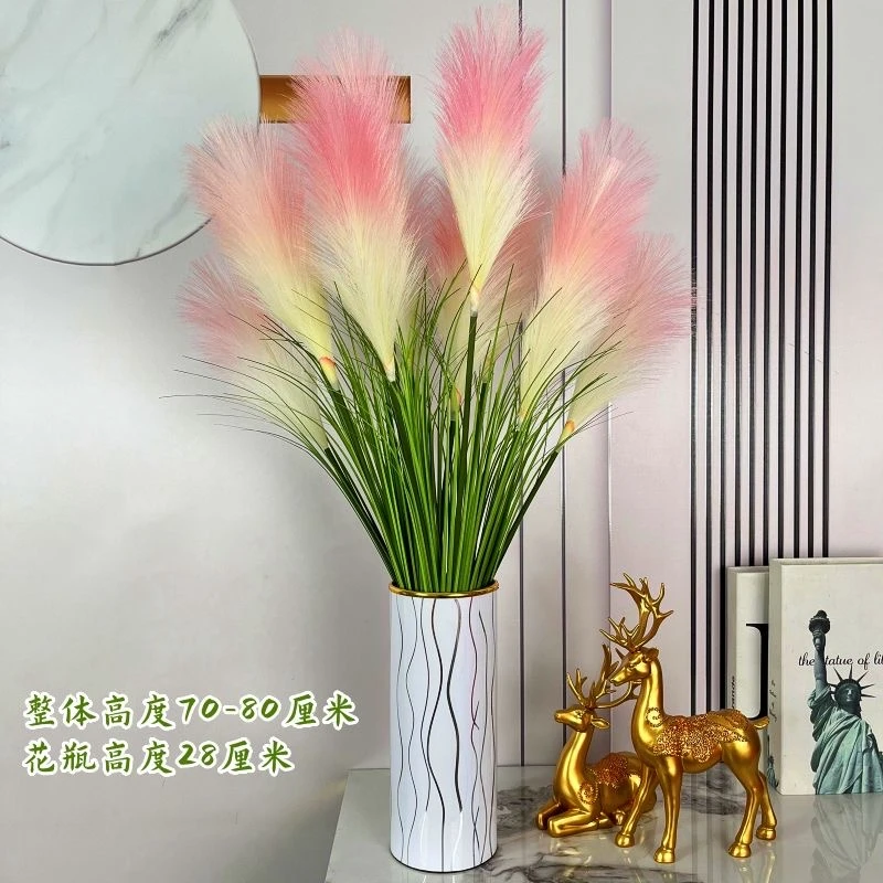 芦苇花假花花艺软装家居摆件客厅电视柜橱窗装饰婚庆花艺仿真植物