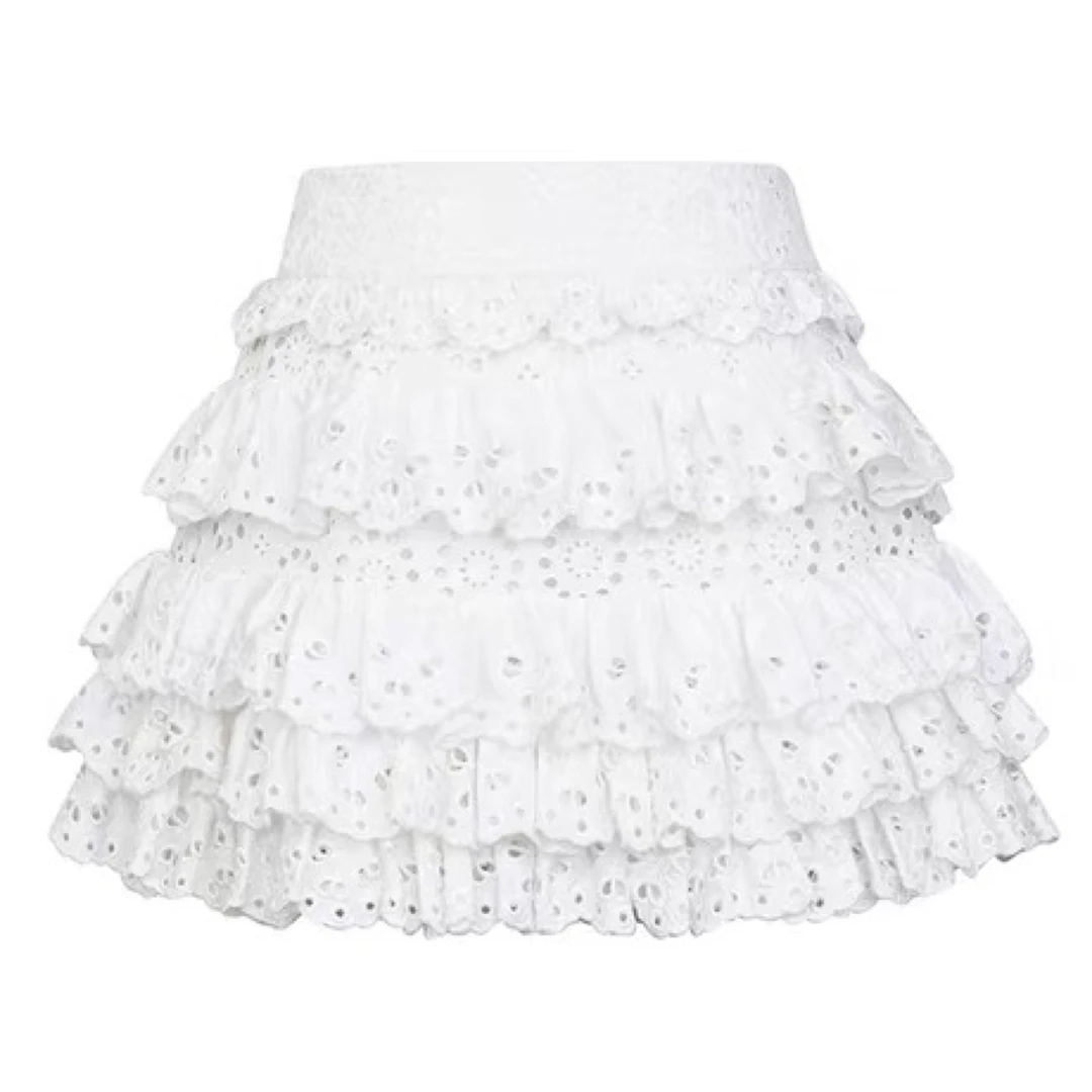 《辰辰服饰》木子店灰色洛可可短外套白色刺绣重工蛋糕裙半裙