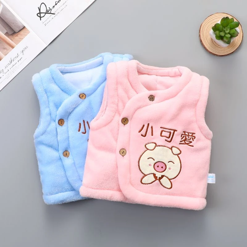新生秋冬衣服加棉0岁1男2女宝宝6加绒保暖坎肩小背心婴儿马甲反季