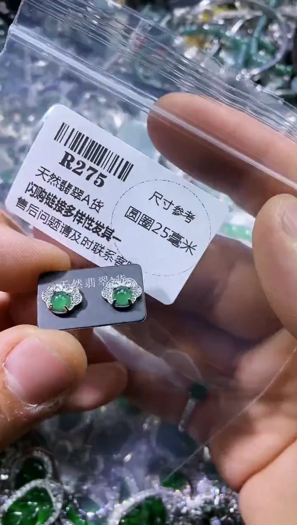 【闪购商品】翡翠颈饰未镶嵌R275耳钉