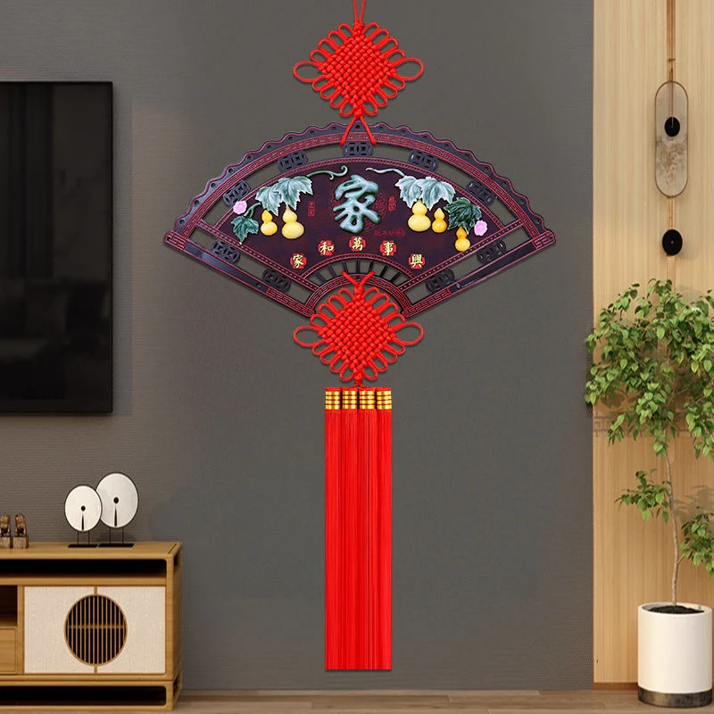 2025新款仿玉雕中国桃木挂件大号客厅玄关乔迁背景墙新年吉祥装饰